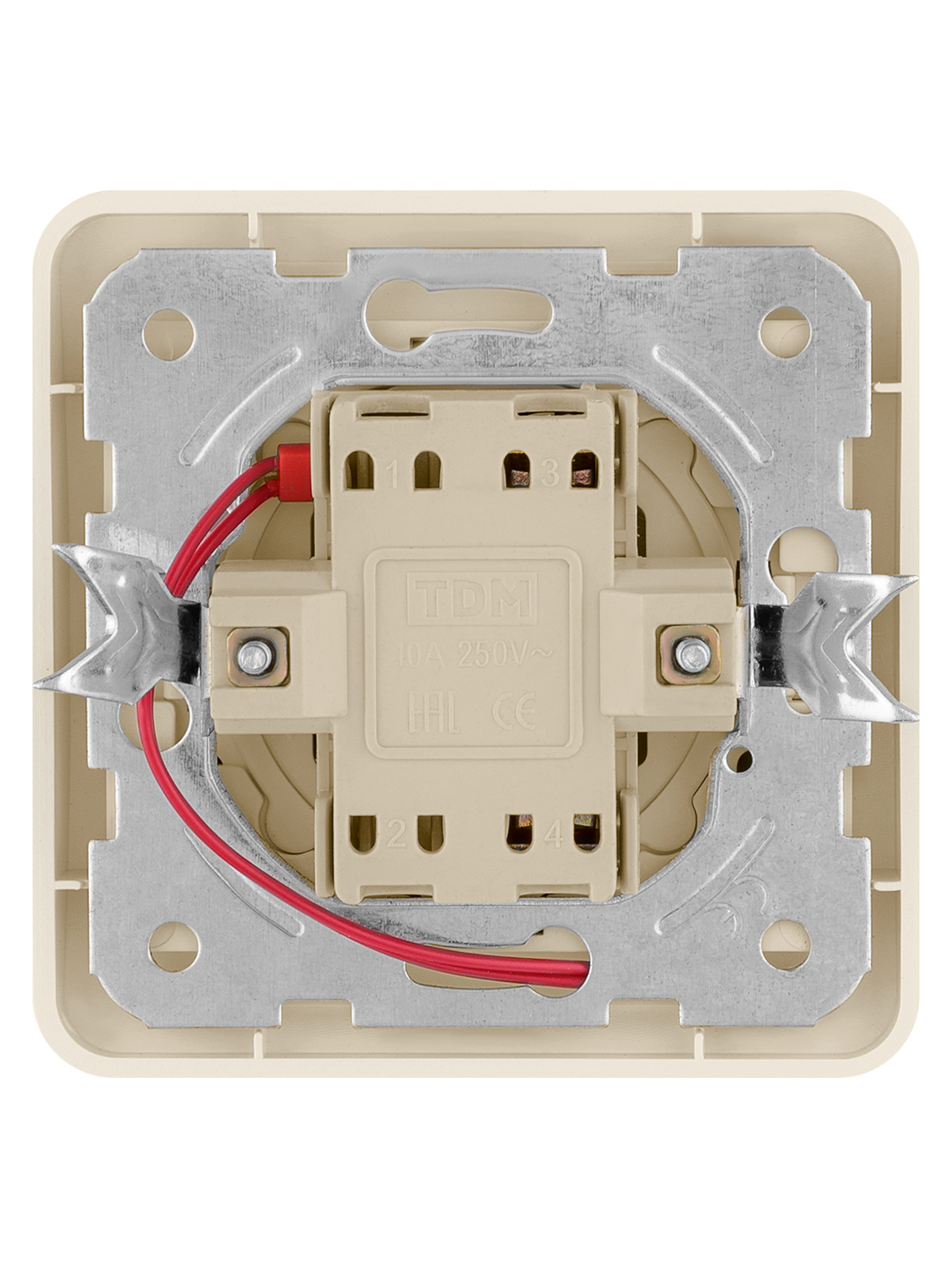 Выключатель 1-кл. с подсветкой 10А сл. кость "Валдай" TDM*