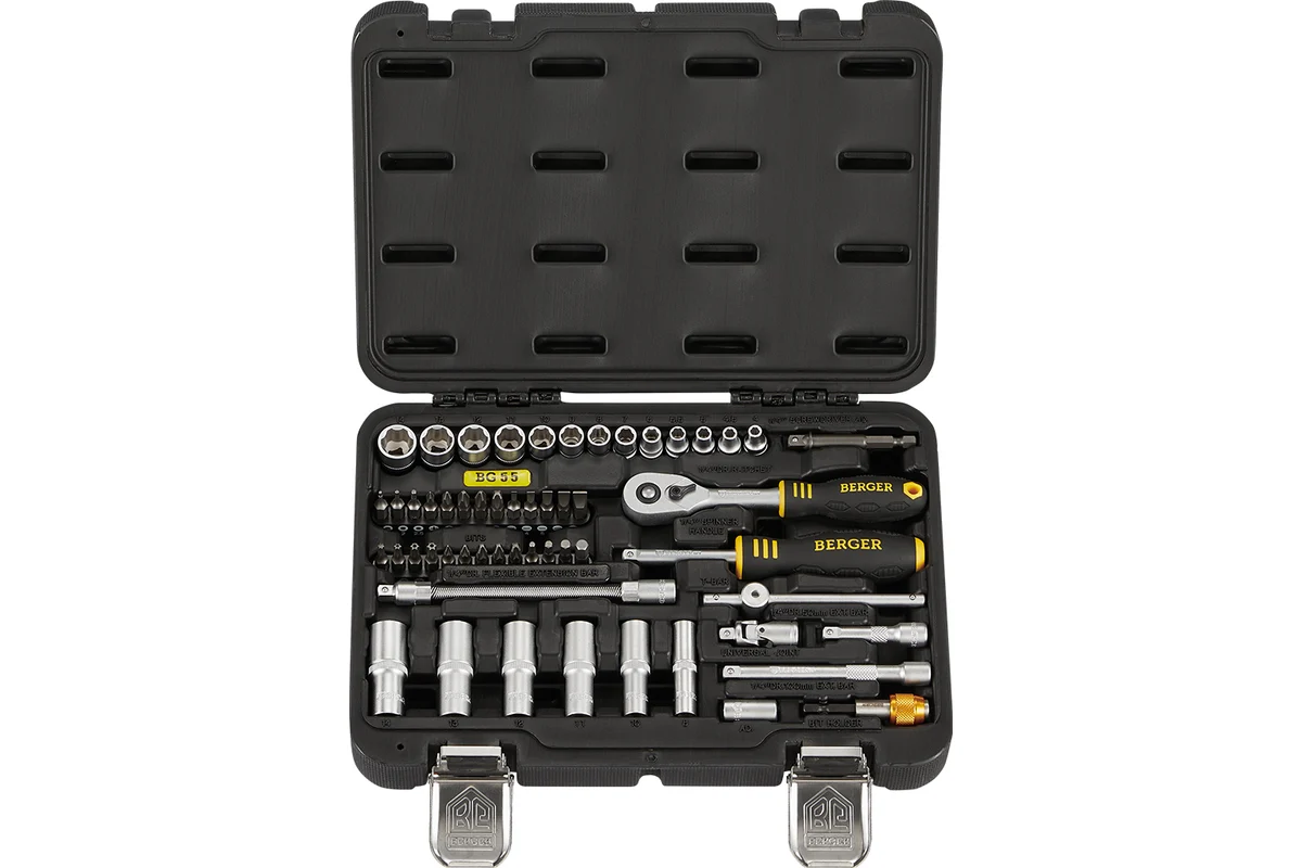 Набор инструмента 1/4", 55 пр. универсальный //BERGER