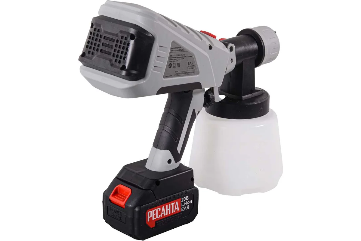 Краскопульт аккумуляторный АКП-20Li (в комплекте 1 АКБ и ЗУ) // Ресанта