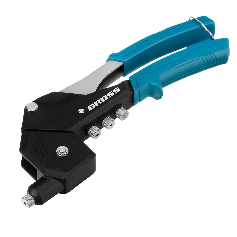 Заклепочник ручной, 290 мм, поворотный, 0-360, заклепки 2,4-3,2-4,0-4,8 мм// Gross