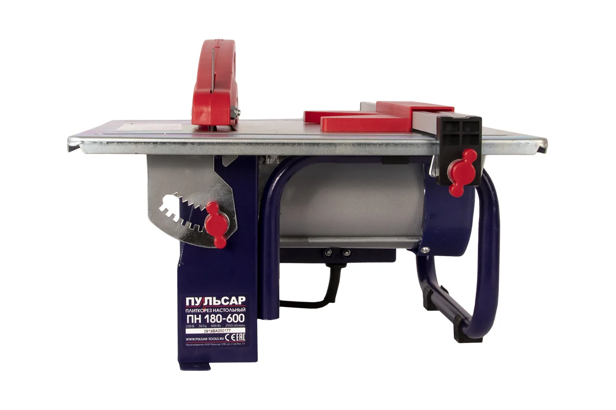 Эл. плиткорез ПУЛЬСАР ПН 180-600 600Вт, 180х22,2мм стол 330-360мм,проп 34мм,7,5кг