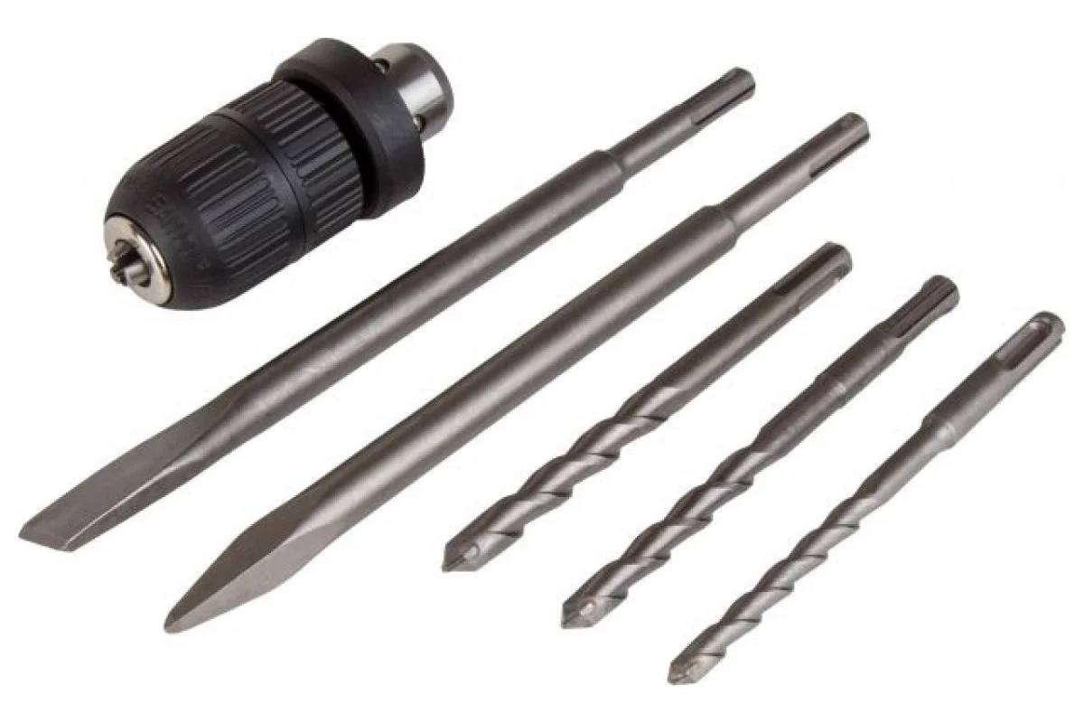 Перфоратор BULL BH 2802 в чем. 850 Вт, 3.2 Дж, 28 мм, 4 реж. + 2 зубила, 3 сверла, БЗП в комплекте