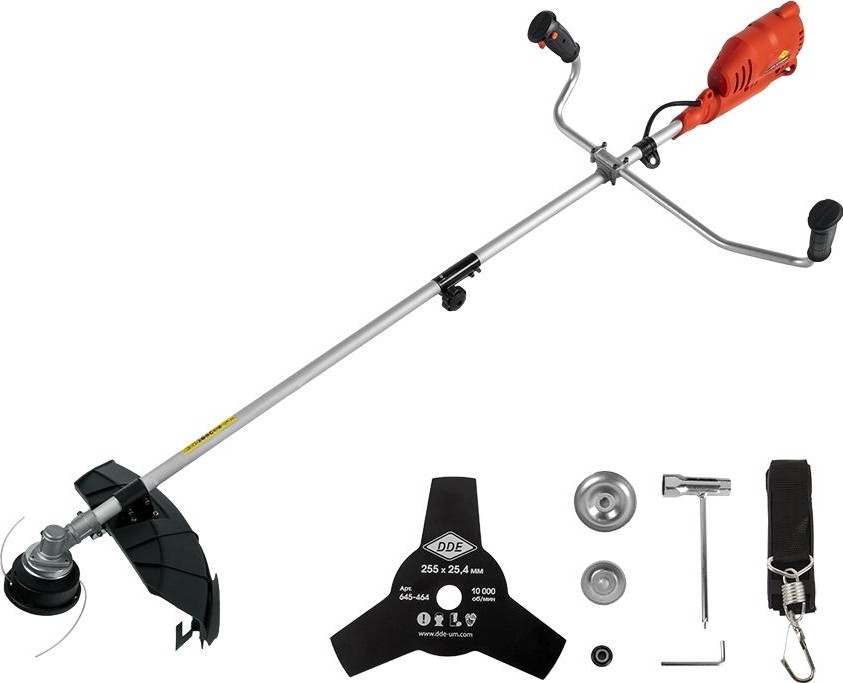 Триммер электрический DDE ET1800RV, 1800Вт, верх.двиг. разъём.прям.вал. ременю+диск