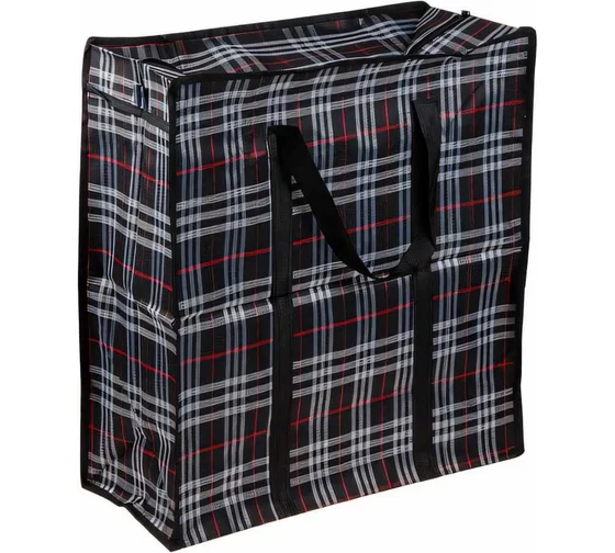 Сумка хозяйственная на молнии, в клетку, 45х50х20 см, PERFECTO LINEA