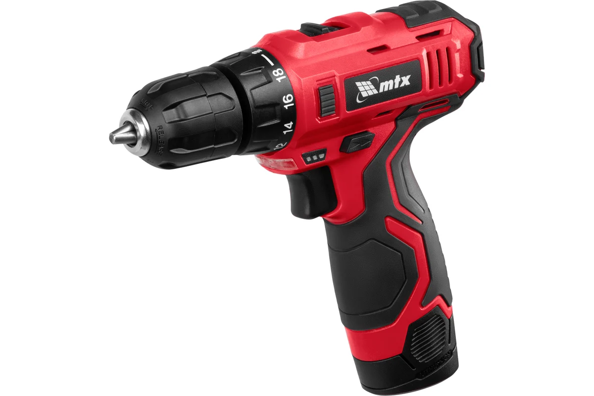 Дрель-шуруповерт аккумуляторная MCDL-12-02P, Li-Ion, 12 В, 2 акк.// MTX
