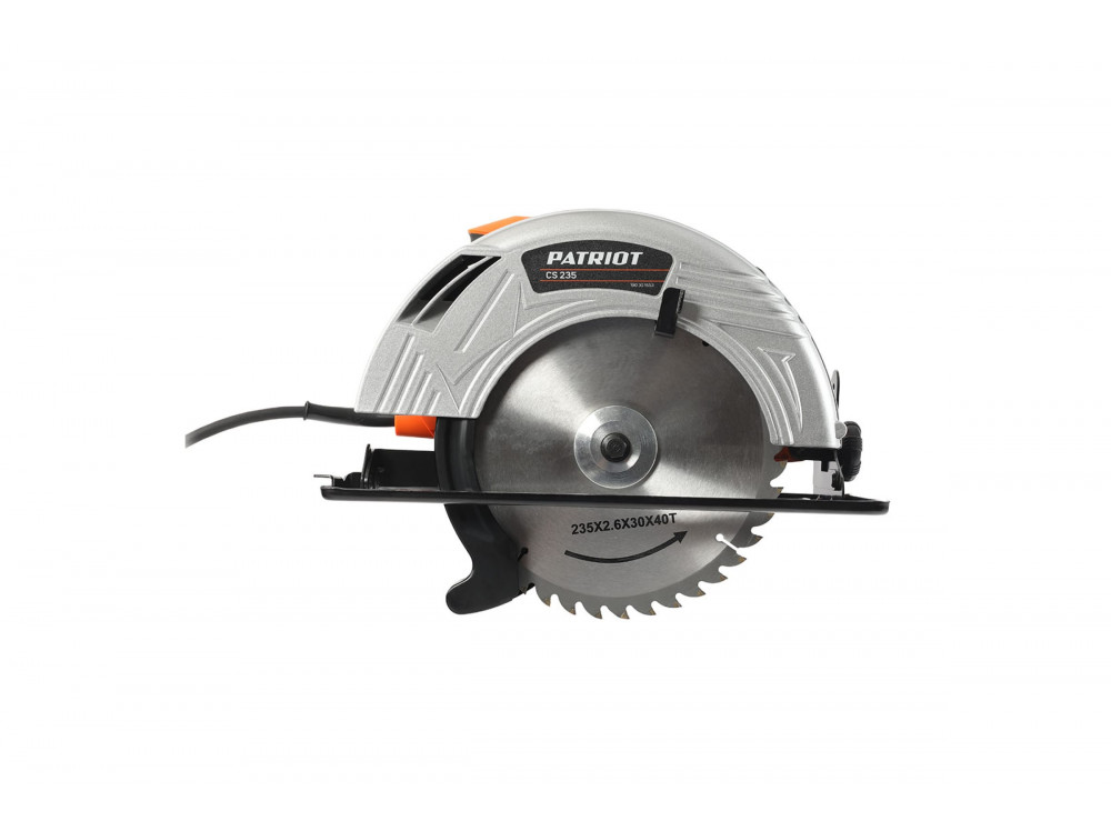 Пила циркулярная PATRIOT CS 235, мощность 2300Вт, пильный диск 235 мм