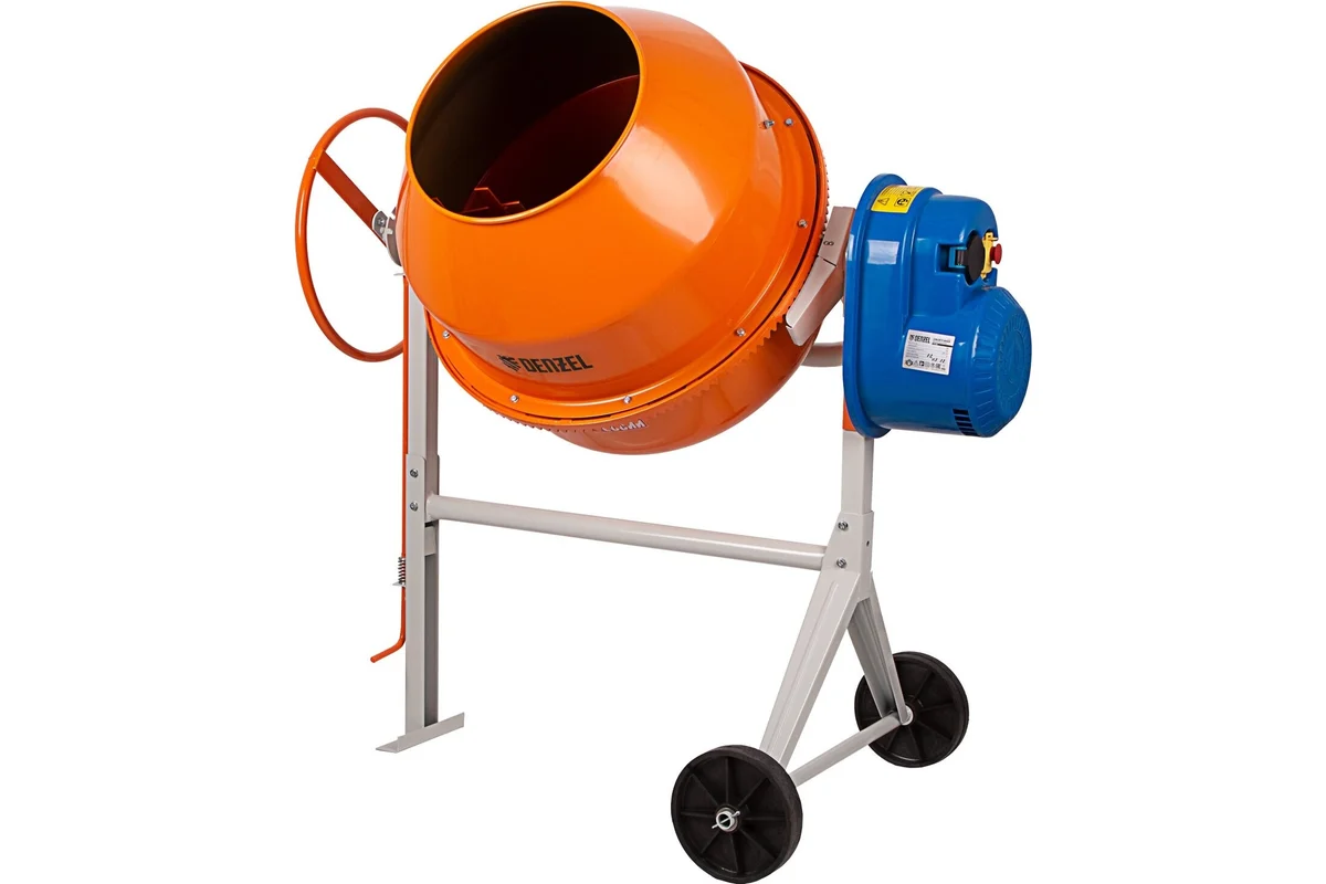 Бетоносмеситель DENZEL B-180, 220В, 700Вт,чугун. венец, 180л