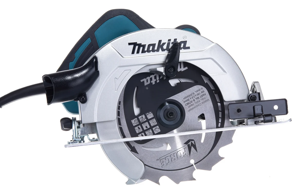 Makita Дисковая пила HS7611K, 1,6кВт, пропил 65мм, диск 185/190*30мм, 5500об/мин.кейс