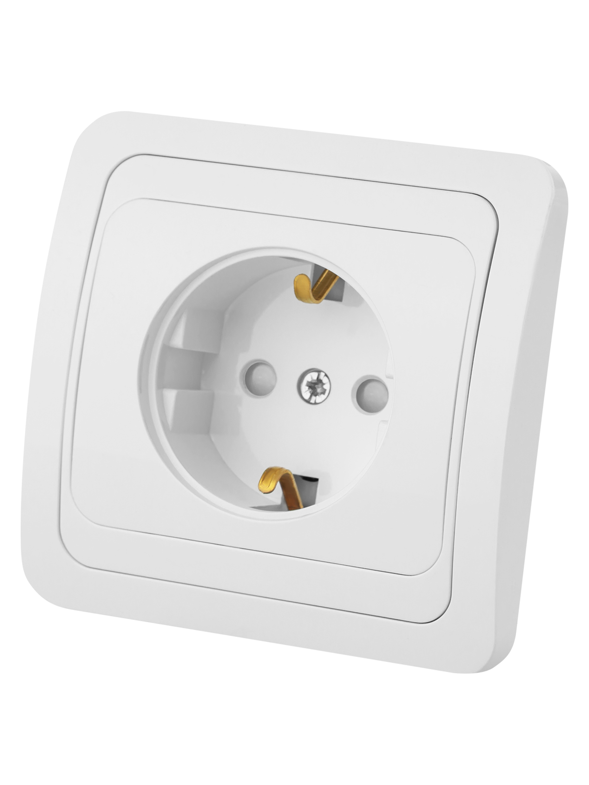 Розетка 2П+З 16А  c защитными шторками белая "Валдай" TDM*