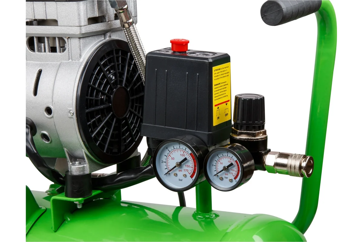 Компрессор ECO AE-25-OF1 безмасляный(140 л/мин,8 атм,коаксиальный ресив. 24 л, 220 В, 0,8 кВт) 