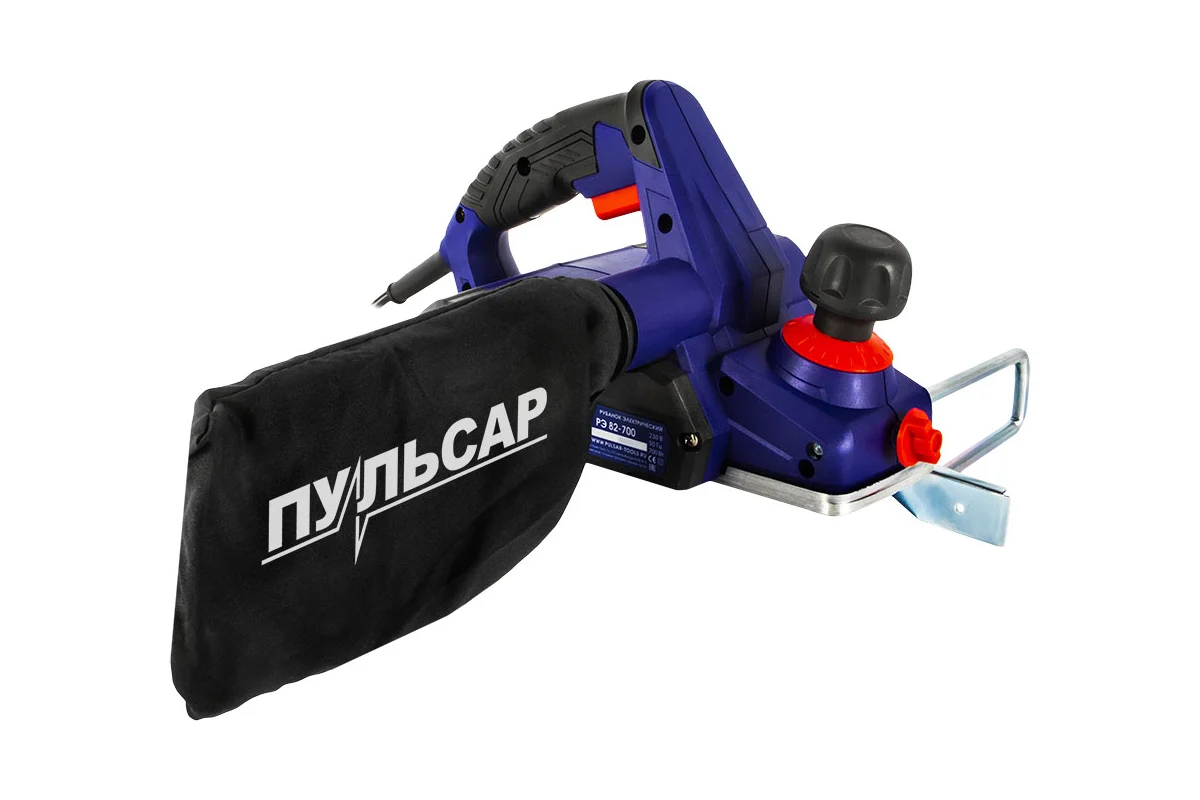 Рубанок электрический ПУЛЬСАР РЭ 82-700 700Вт,82мм 0-2мм,17000 об/мин,3кг
