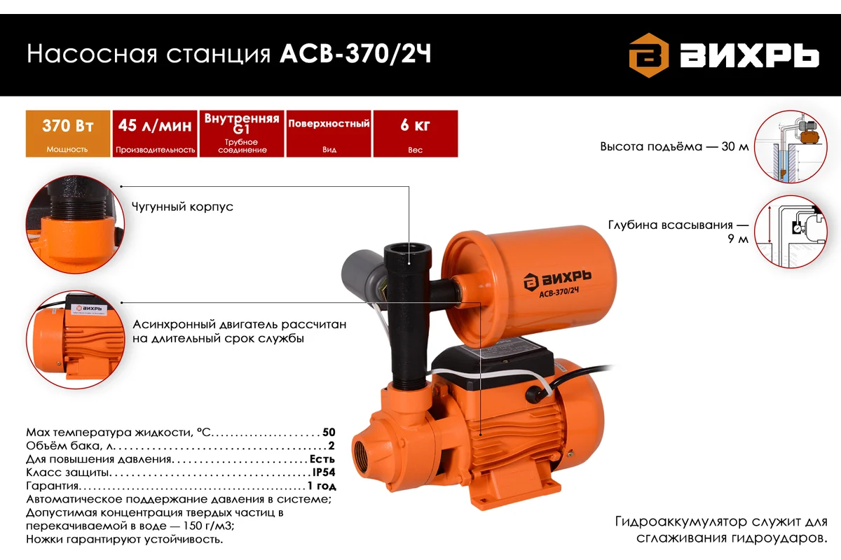 Автономная станция водоснабжения АСВ-370/2Ч Вихрь