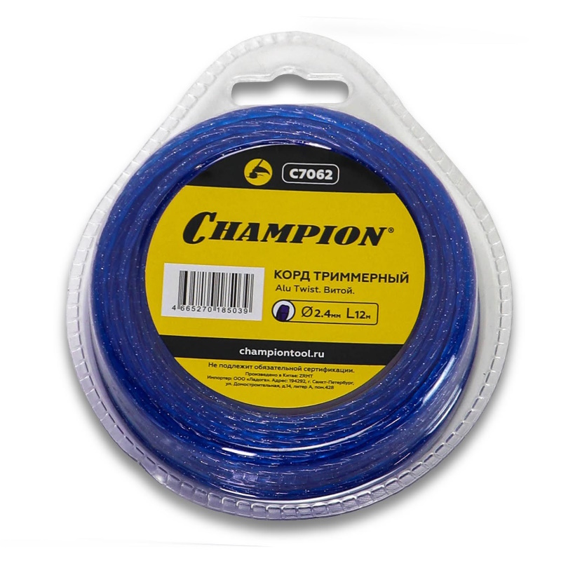 Корд трим.CHAMPION  Alu Twist 2.4мм*12м (витой)