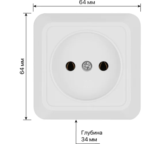 Розетка 2П открытой установки IP20 10А, белая "Ладога" TDM*