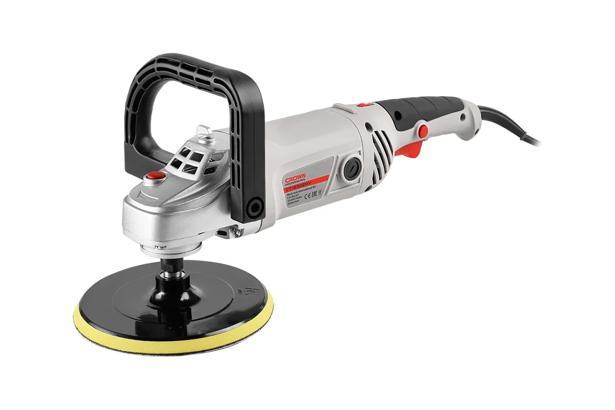 Полировальная машина CROWN CT13302MV, 1300Вт, 400-3000 об/мин, диск 180 мм