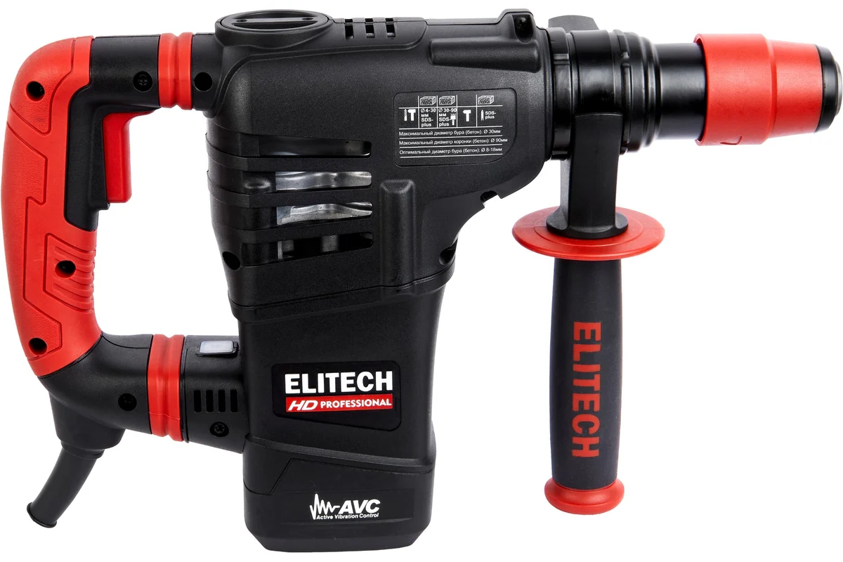 ELITECH RH 1130E (E2205.018.01) Перфоратор SDS+,AVC,1000Вт, 30мм, 3реж,3.5Дж,2800-3400у\м, 4.5кг