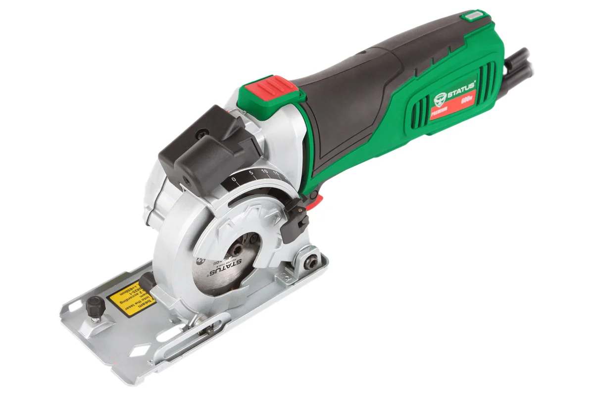 Пила дисковая унив. STATUS CP90U PRO (дер,мет,кер) 600Вт, 89х10мм,гл.28мм, 5500/мин, 3 диска, 2.3кг