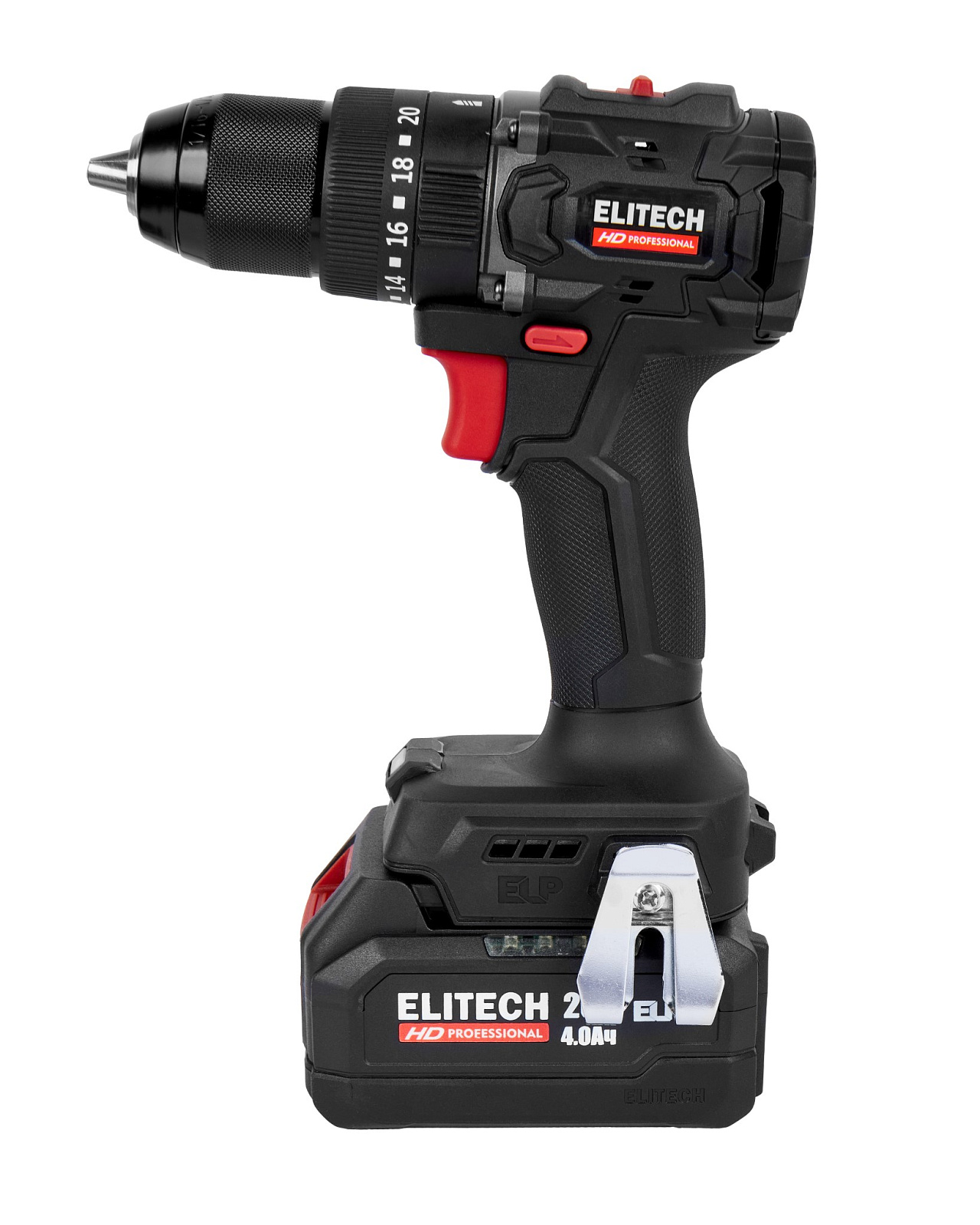 ELITECH HD CD 20ISL2 (E2201.041.02) Акк. ударн. б/щ. дрель-шуруп, 20В, 2*4Ач, 65Hm, БЗП 13мм 