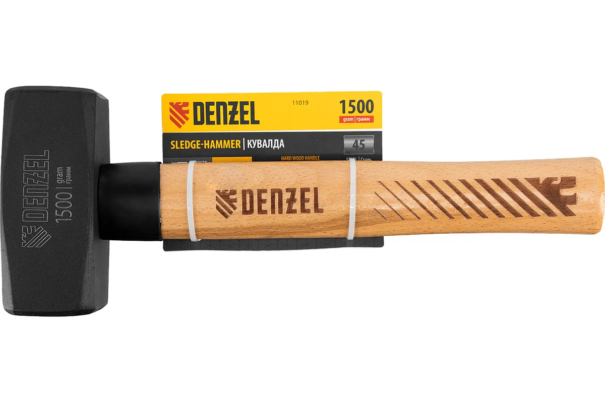 Кувалда, 1500 г, кованая головка, буковая рукоятка// Denzel