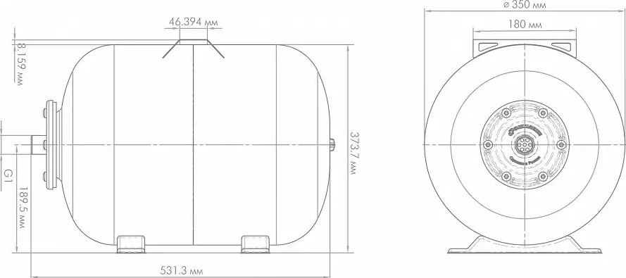 Гидроаккумулятор 50ГП (горизонтальный) //Джилекс