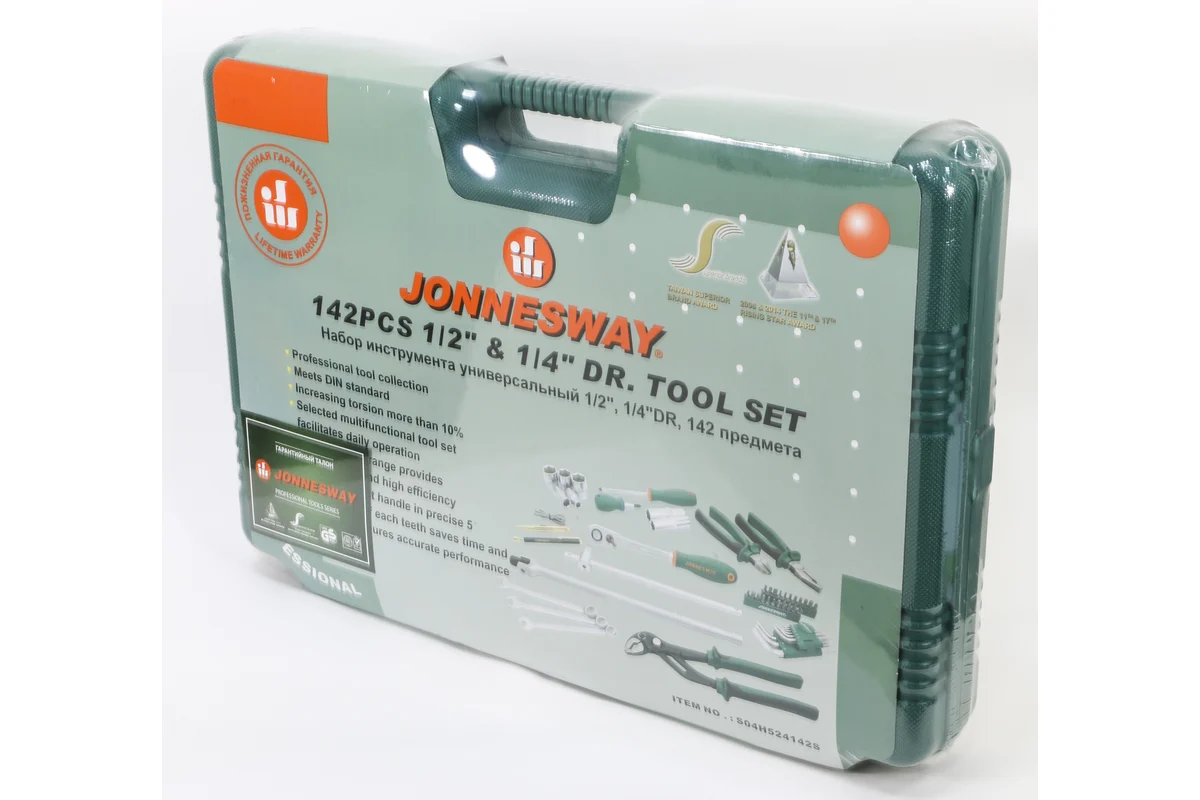 JonnesWay S04H524142S Набор инструмента универсальный 1/4", 1/2"DR, 142 предмета