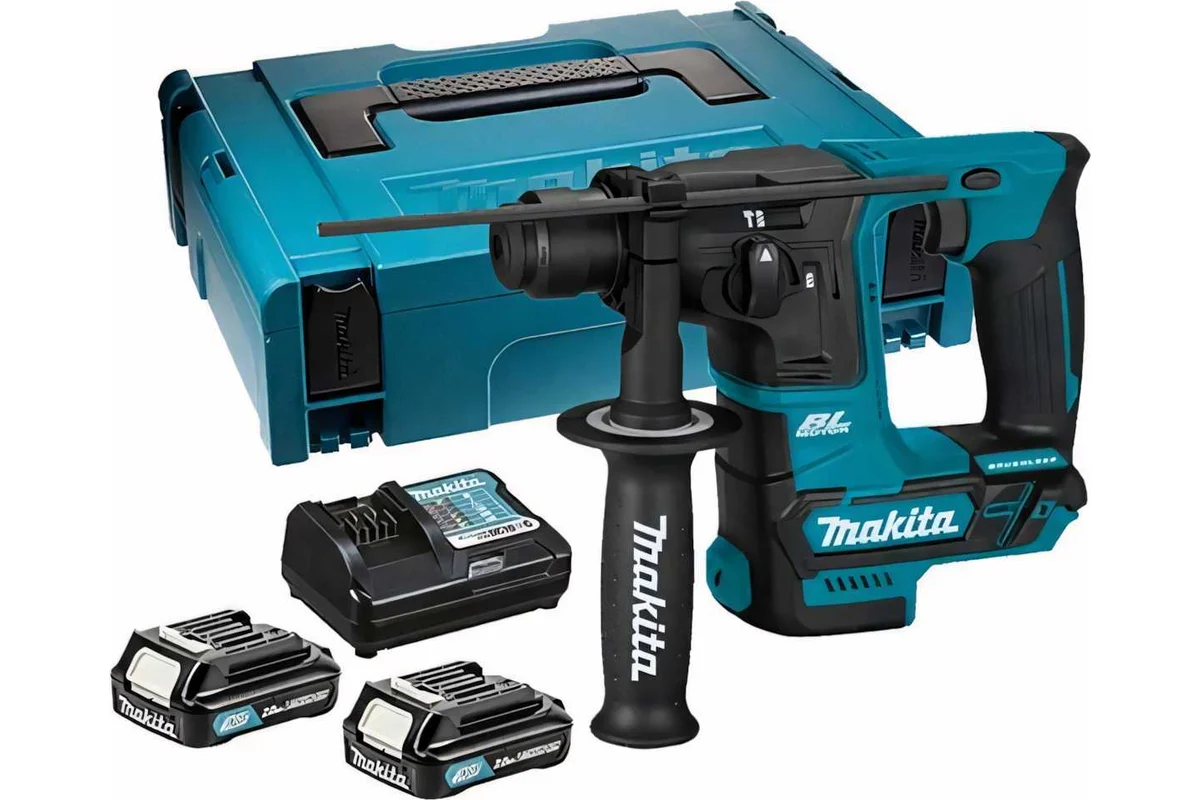 MAKITA HR166DWAJ Перфоратор ак б\щет,2х2АчLi-ion(слайд), SDS+,10,8В,Li-ion,2реж,1.1Дж,0-4800у\м,2.2к