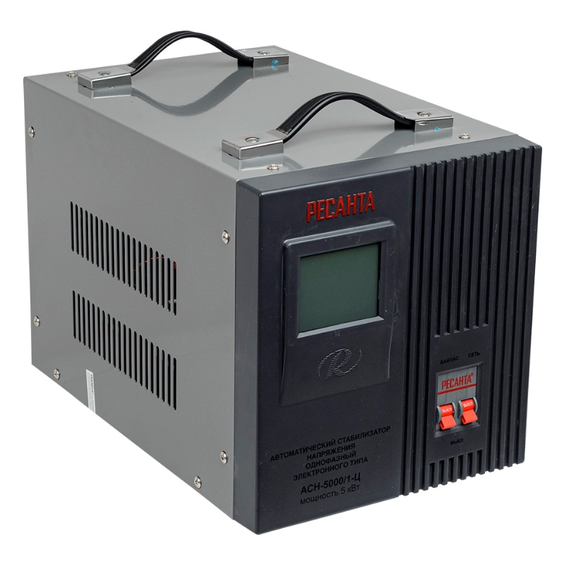 РЕСАНТА LUX АСН-5 000/1-Ц Стабилизатор напряжения, 1ф ном.мощность 5кВт, входн.напряжен.140-260В,