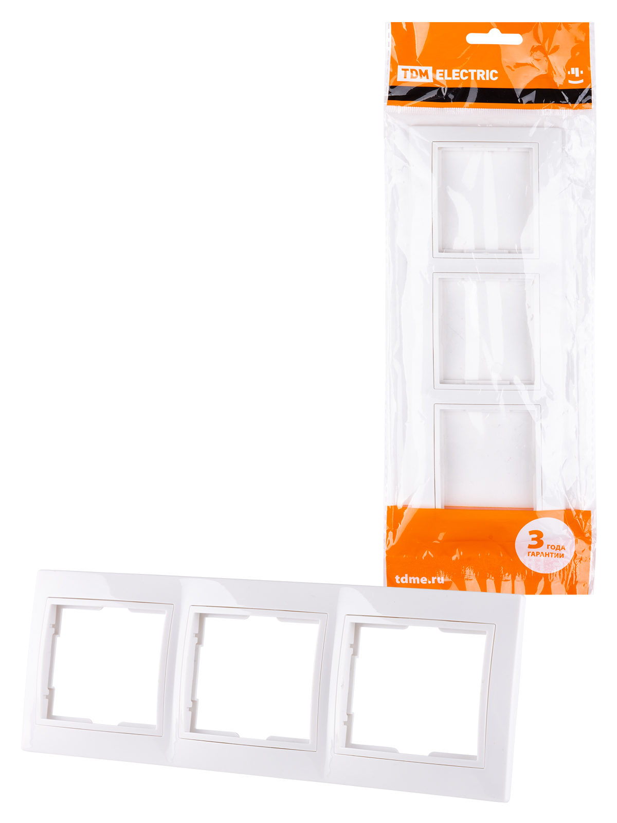 Рамка 3-х постовая горизонтальная белая "Таймыр" TDM*