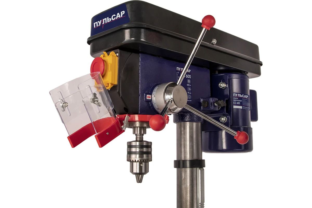 Сверлильный станок ПУЛЬСАР СС 600 + тиски 600Вт,16мм,12 ск. 220-2450об/мин