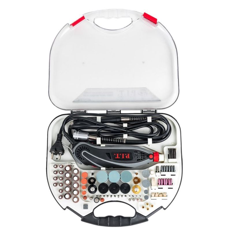 Гравер электрич. P.I.T. PMG150-С МАСТЕР (150Вт, гиб.вал, ц.3,2мм, ск.10000-33000об/мин, 211 предм.)