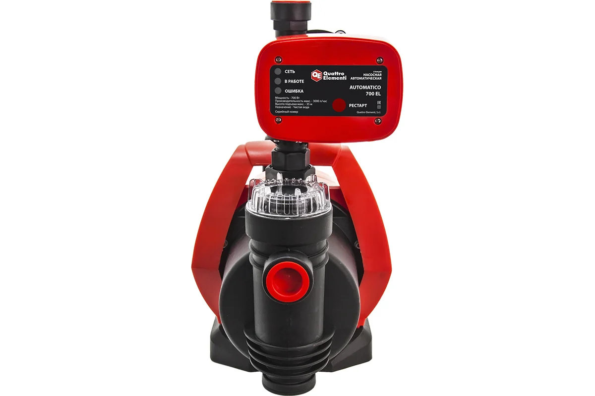 Насосная станция QUATTRO ELEMENTI Automatico  700 EL (700 Вт, 3000 л/час, для чистой, 35 м,)