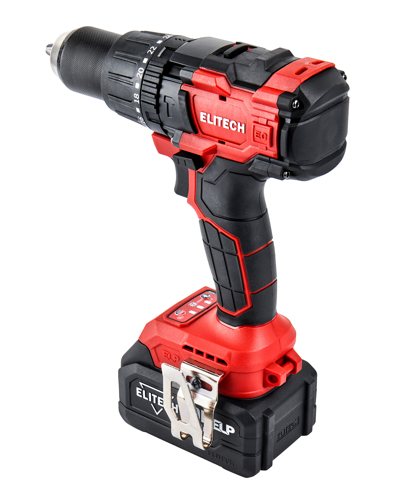 ELITECH ДА 21УБЛ2 Дрель аккумуляторная ударная 20В, 2х2.0Ач, ELP, БЗП-13мм, 0-500/2100об/мин, 120Нм,