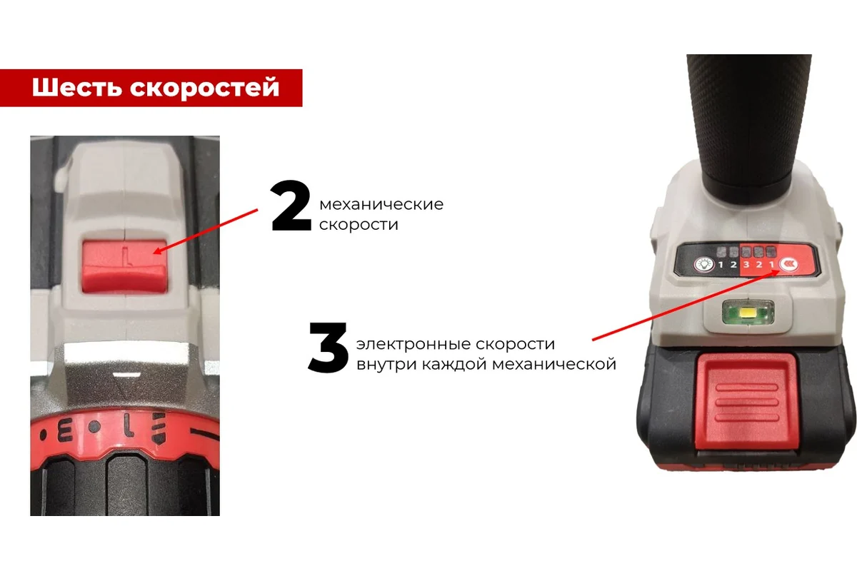 Аккумуляторная дрель-шуруповерт BL CROWN CT21128HMX-2 BMC 20В, 2*2.0Ач, 30/50Нм, кейс