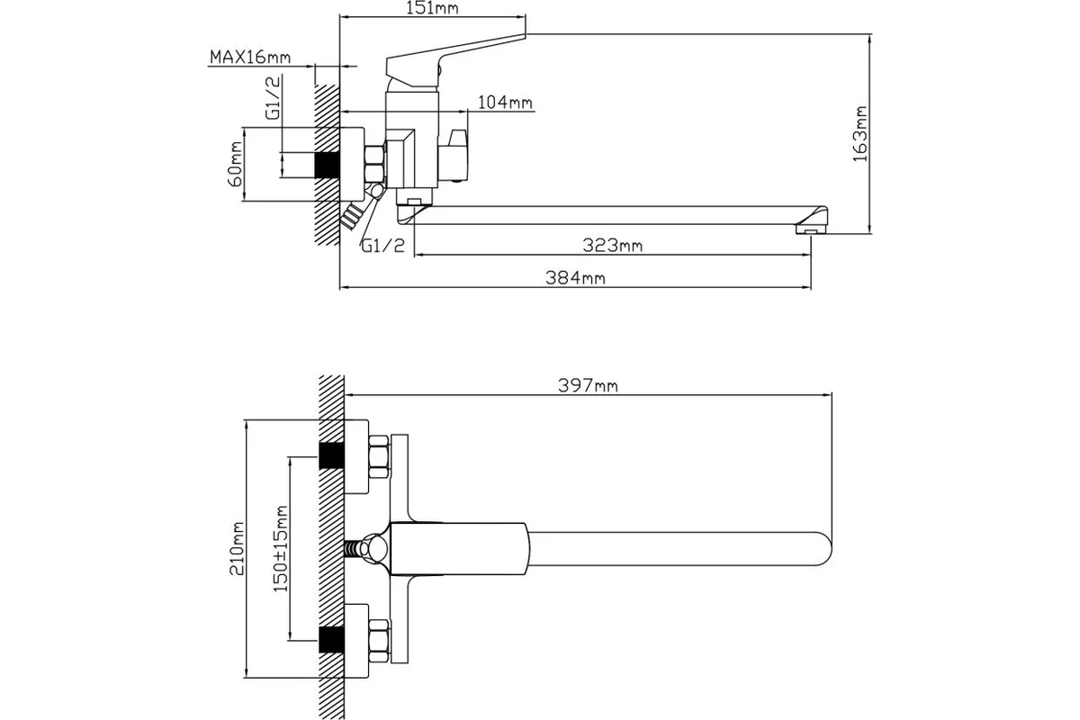 Смеситель для ванны (Lt) D35, серия NEO AV Engineering