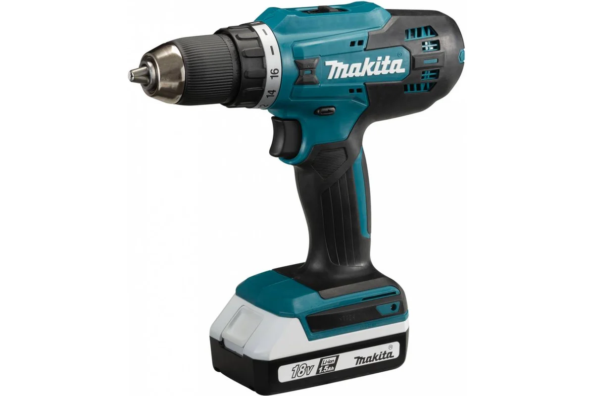 Makita Аккум. дрель-шуруп. DF488D002,2 аккум. Li-Ion 18В, 1,5 А/ч, БЗП 10 мм, 42Нм, кейс