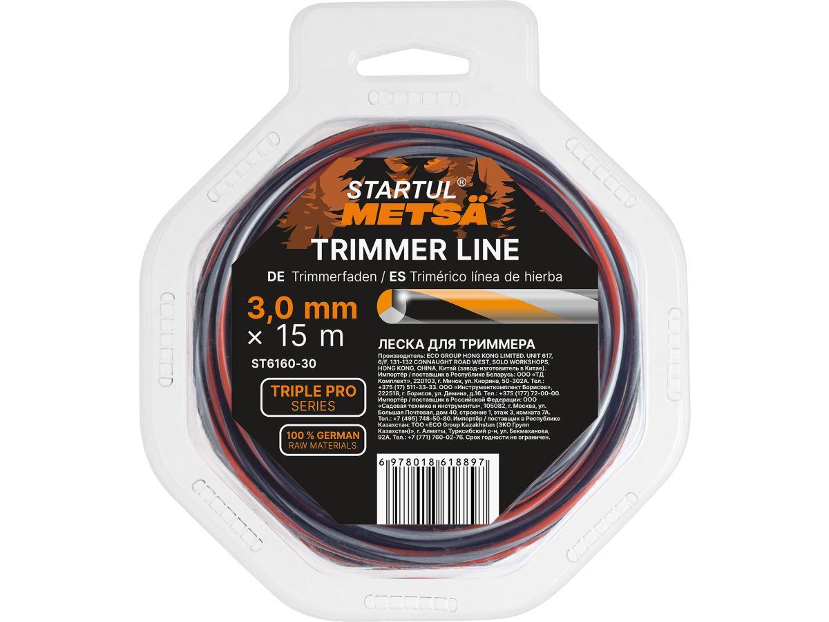 Леска ф 3.0 мм х 15 м витой круг сеч. TRIPLE PRO STARTUL METSA