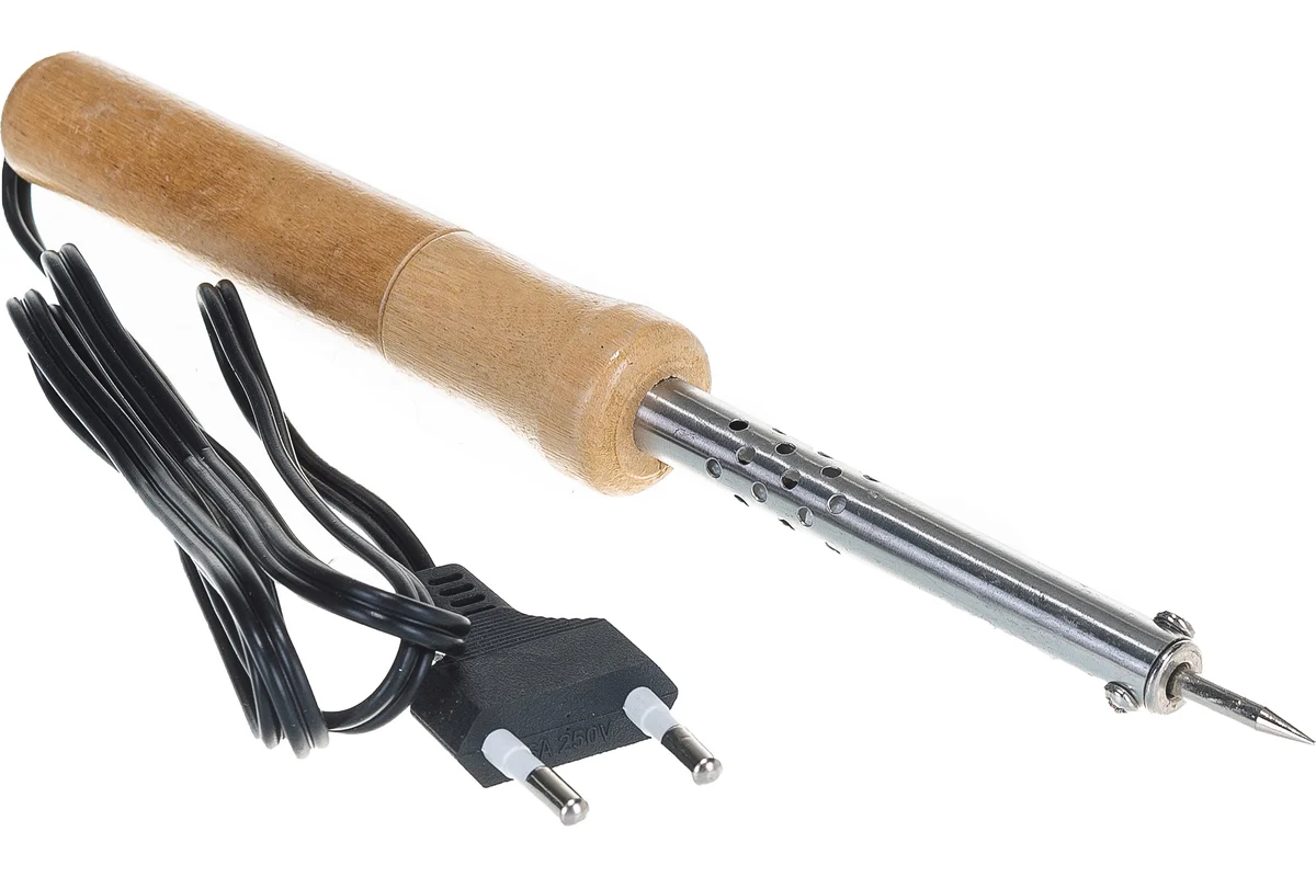Паяльник с ручкой из дерева, 30 Вт// Sparta