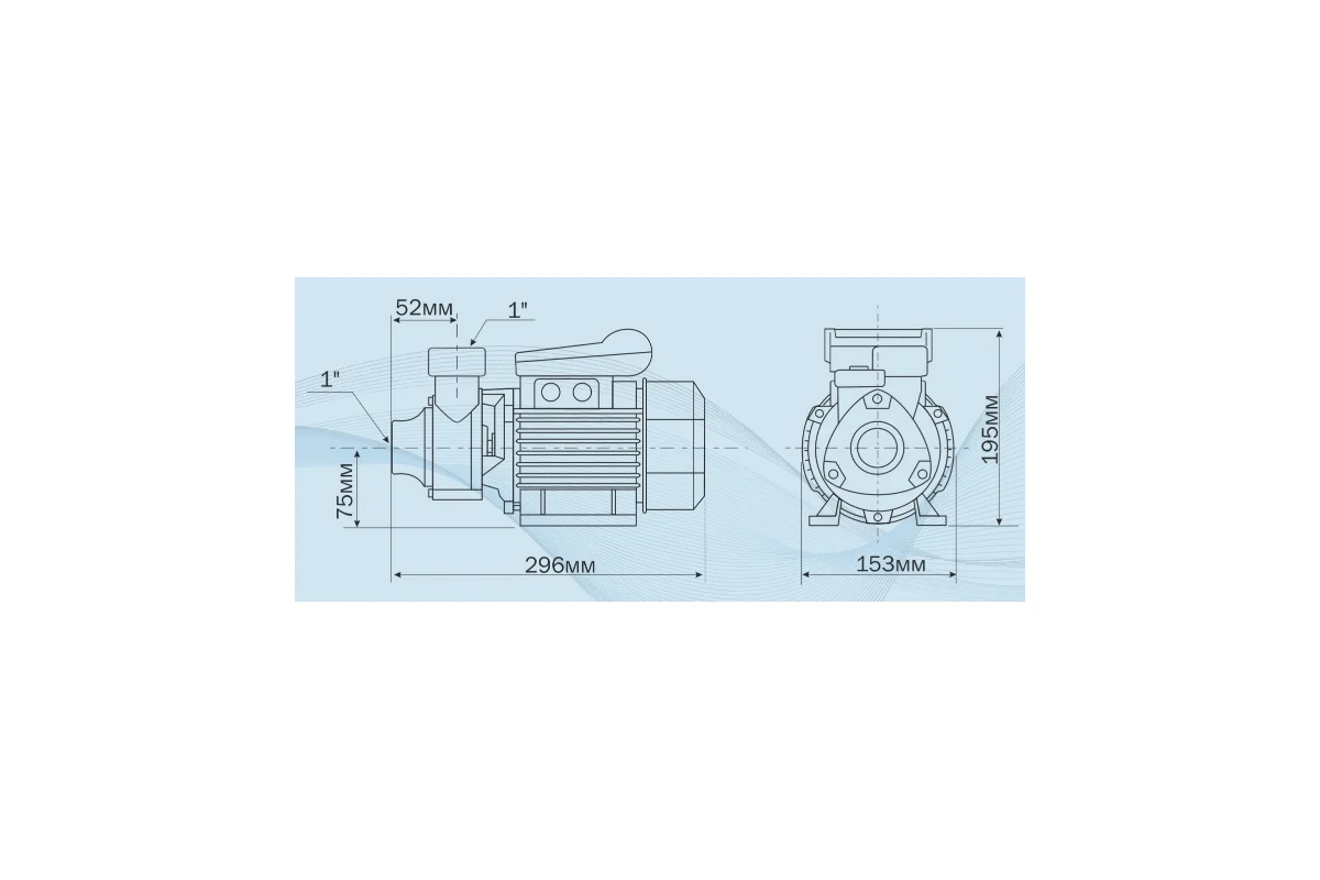 Насос поверхн. ADB-60, 600Вт, подъем воды до 42м, 35л/мин, для чистой воды(2460) //AQUARIO