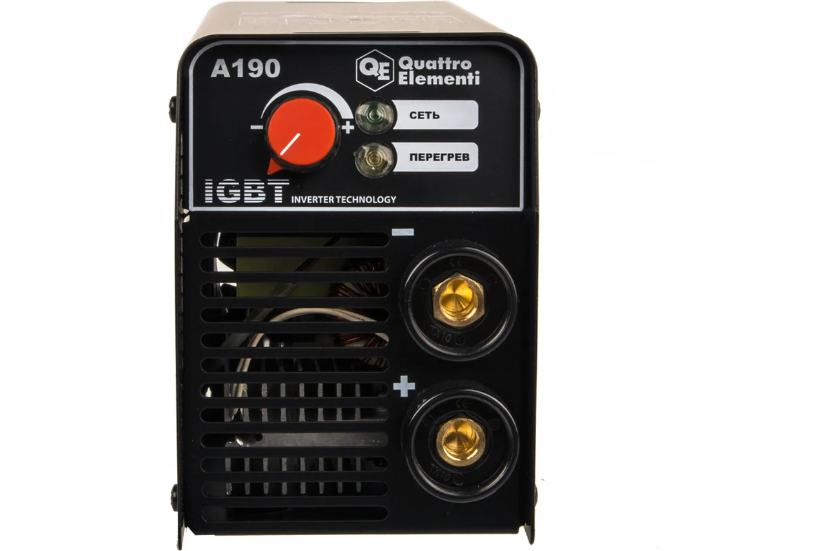 Аппарат электродной сварки, инвертор QUATTRO ELEMENTI A 190 (190 А, ПВ 60%, до 4.0 мм, 3.6 кг, 160-2