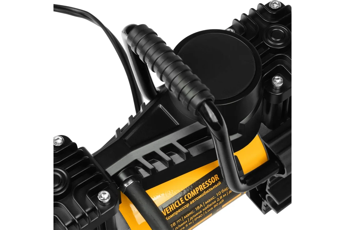 Компрессор автомобильный AC-75, 12 В, 10 атм., 75 л/мин, LED// Denzel