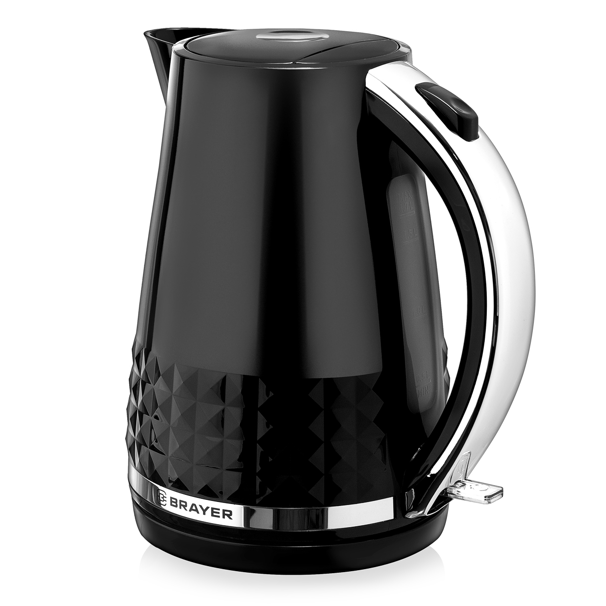 1009BR Чайник электрический BRAYER, 2200 Вт, 1,7 л, автооткл отсут.воды, термост.пласт, поворот.корп