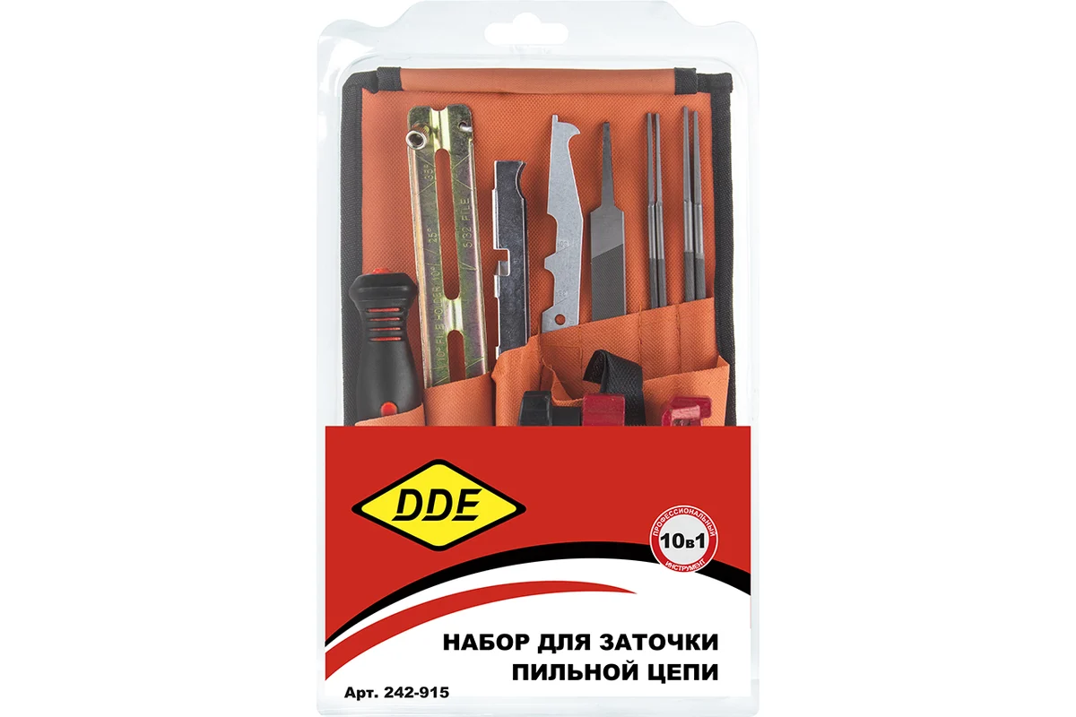 Заточной набор DDE 10 в 1 (нап 4,0х2шт,4,8х2шт, пл.нап, шаблон, планка,ручка,скребок,струбцина)
