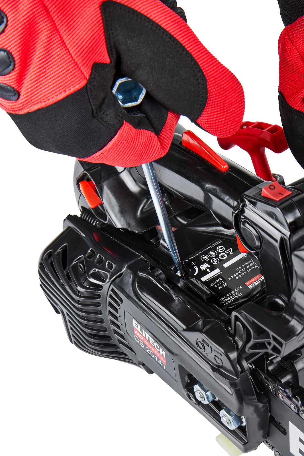 ELITECH CS 2514T (E1611.003.00) Бензопила,25см3,1.0кВт\1.2л.с.,шина30см,3200-12700об\мин,шаг-3\8",па