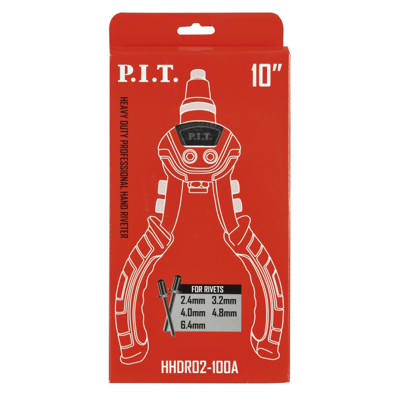 Заклепочник двуручный P.I.T.HHDR02-100A (255мм, 45мм, заклепки 2.4, 3.2, 4.0, 4.8, 6.4 мм)