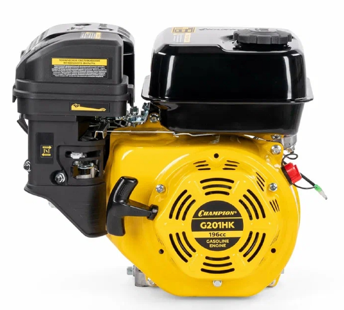 Двигатель CHAMPION G201HK, 4-такт.6,5 л.с, V196 см3,3600 об/мин, бак 3,6л, 15,4 кг., ручн. старт