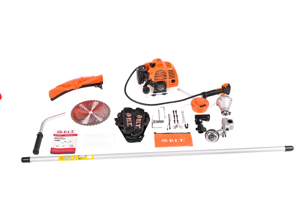 Триммер бензиновый P.I.T. P73102 Мастер (2,3л.с, 52см³, 2-т, 8500об/мин, 1.2л, Ø440мм, леска, диск)