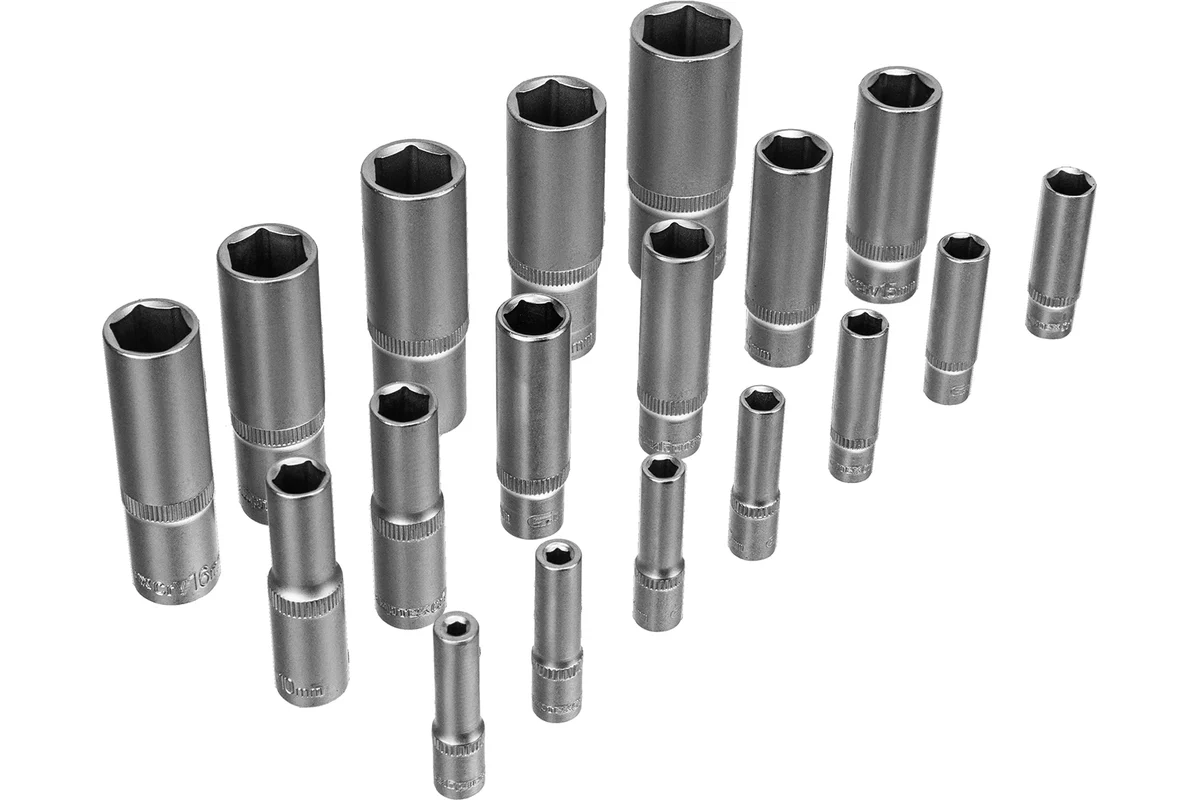 Набор инструментов, 1/2", 3/8", 1/4", пластиковый кейс 215 предм.// Сибртех