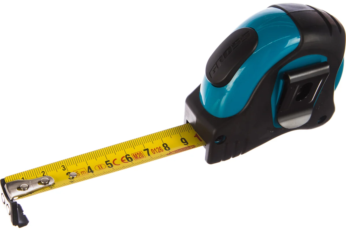 Рулетка "Schlagfest", 5 м x 19 мм, магн. обрез зацеп, двухст. шкала, нейлон покр. автоматич// Gross