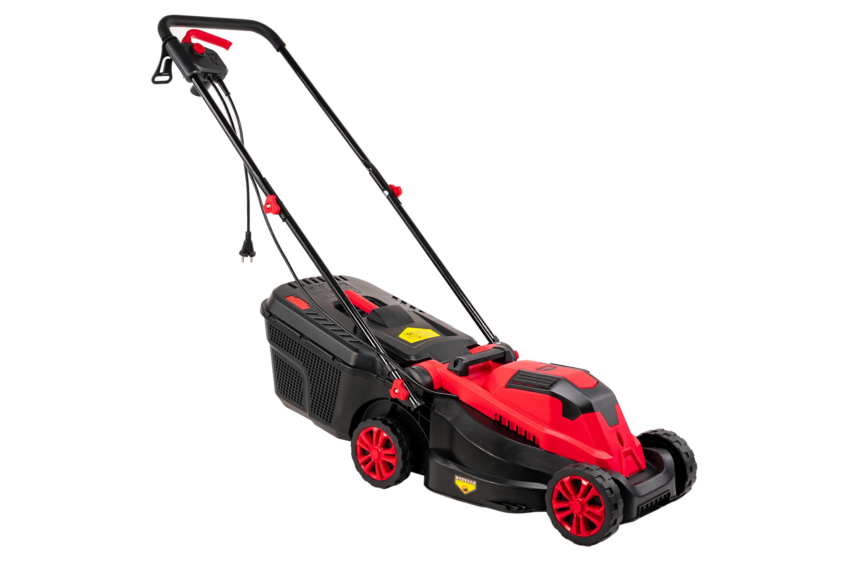 Газонокосилка электрич. P.I.T. PLM 32-C (1200Вт, 3600об/мин, Ø320мм, выс. 20/35/50мм, травосб. 30л)