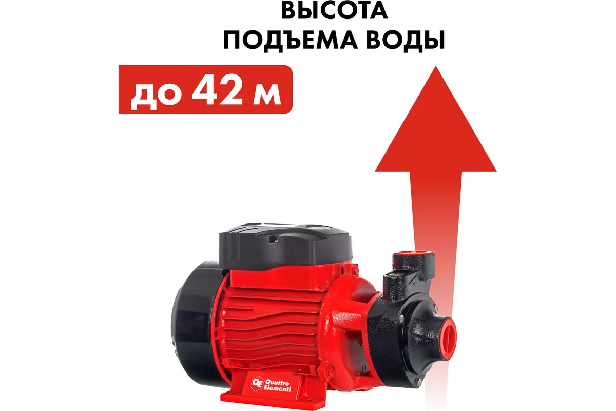 Садовый насос QUATTRO ELEMENTI Giardino  601 Ci (600 Вт, 2700 л/ч, для чистой, 42 м, 7,8 кг)
